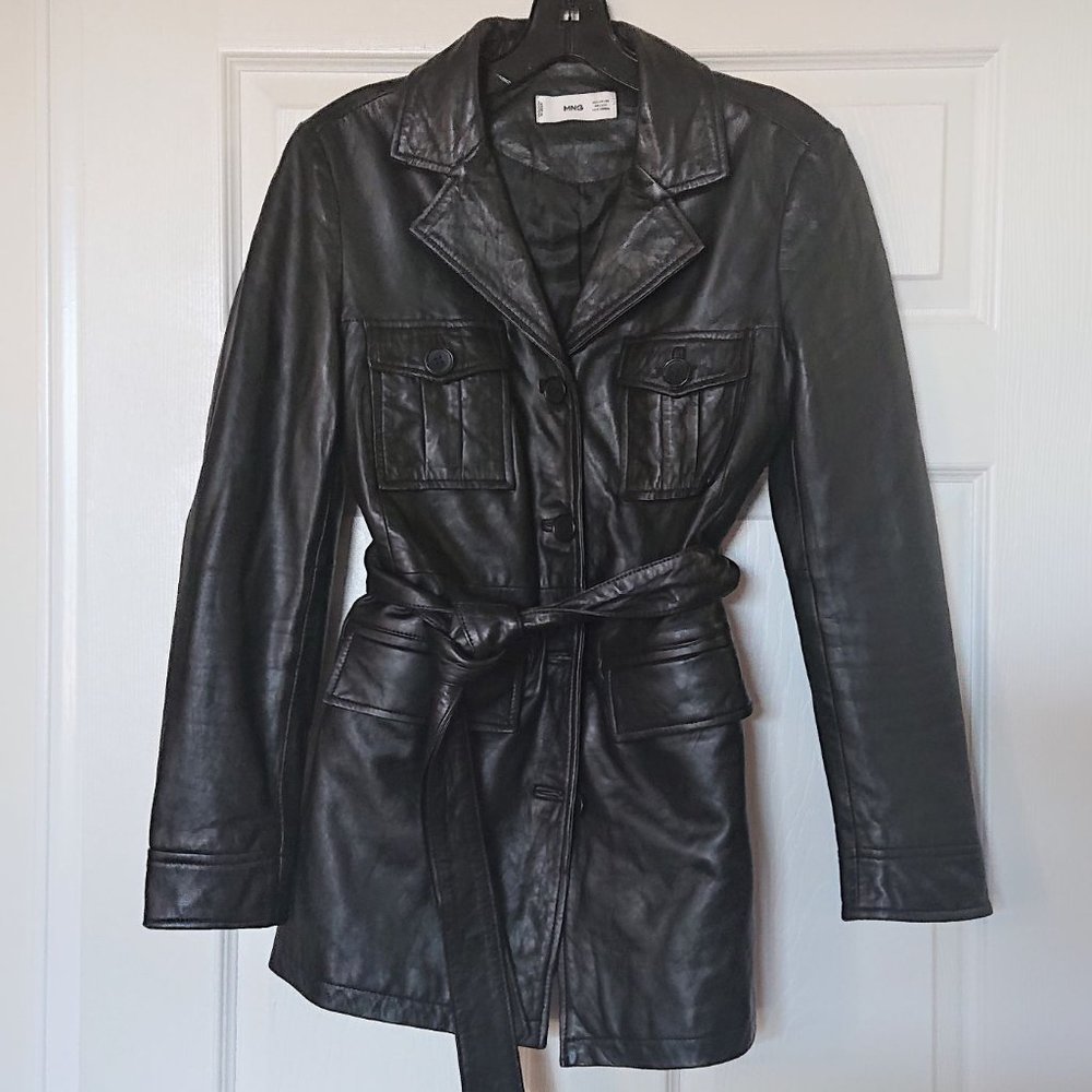 Genuine Leather Trench Jacket
